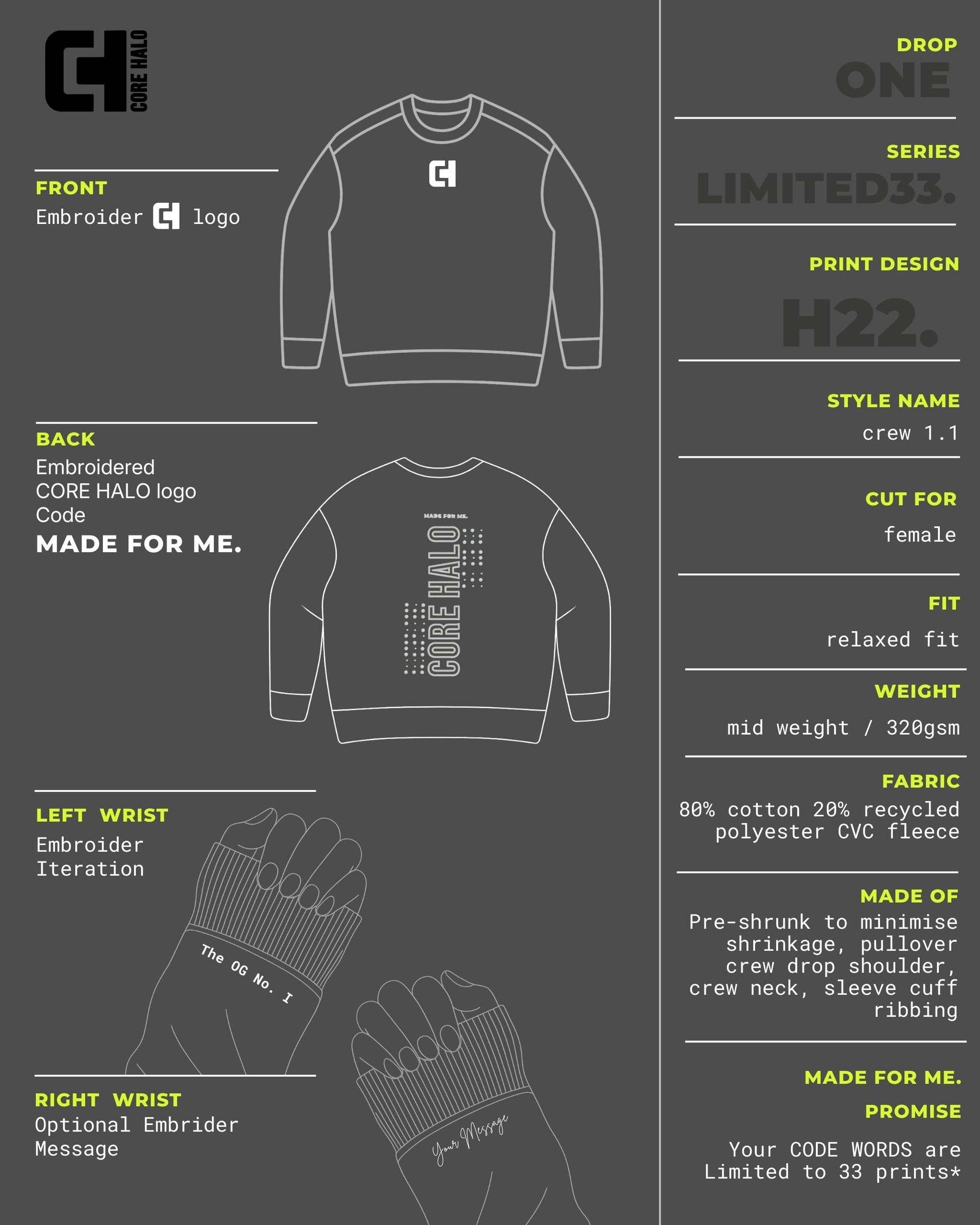 CODED 33:1 | POWDER Crewneck